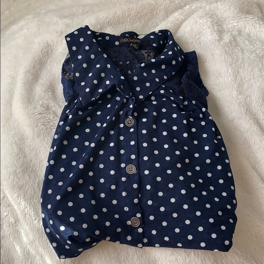 Blue Polka Doted Shirt